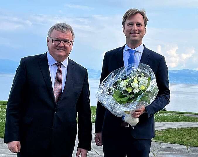 Andreas Brand und Andreas Hein beim Graf-Zeppelin-Haus